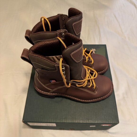 Danner Quarry USA 8" Gore-Tex Boots Men’s 8.5 EE Brown Vibram NIB - Picture 1 of 5